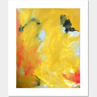 Abstract Yellow flower Posters and Art